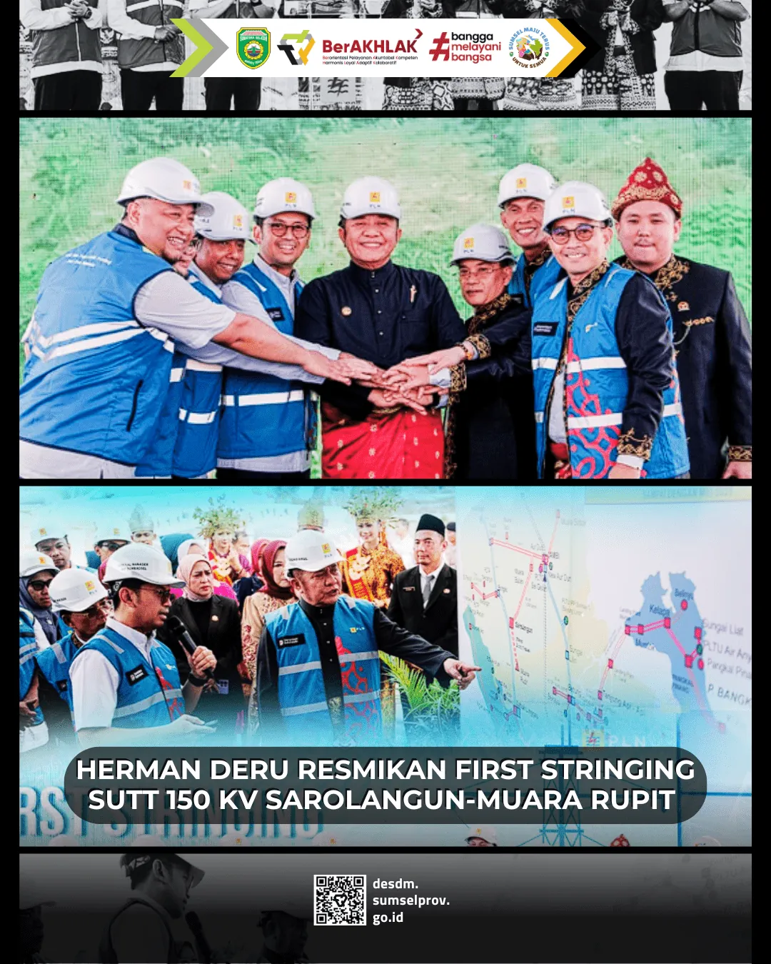 Herman Deru Resmikan First Stringing SUTT 150 kV Sarolangun-Muara Rupit